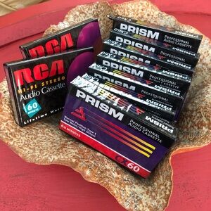 Bundle of 9 - 7 Prism & 2 RCA Vintage Audio Cassette Tapes - NEW! (Unopened)